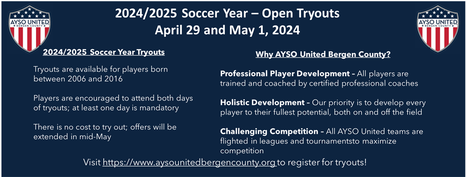 2024/2025 Soccer Year Tryouts
